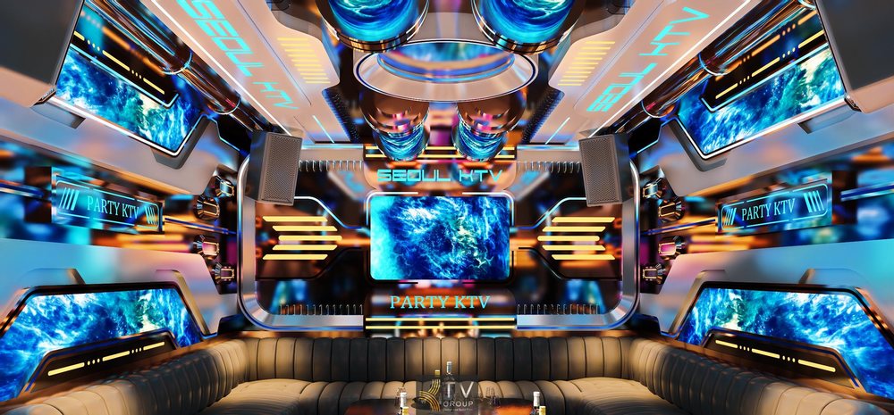 Mẫu phòng karaoke VIP phong cách Galaxy Luxury LED 5D gây ấn tượng với không gian tương lai, ánh sáng LED đa tầng, màn hình lớn trung tâm và nội thất cao cấp, mang lại trải nghiệm giải trí đẳng cấp, dễ thu hút khách và tối ưu hiệu quả kinh doanh KTV. 