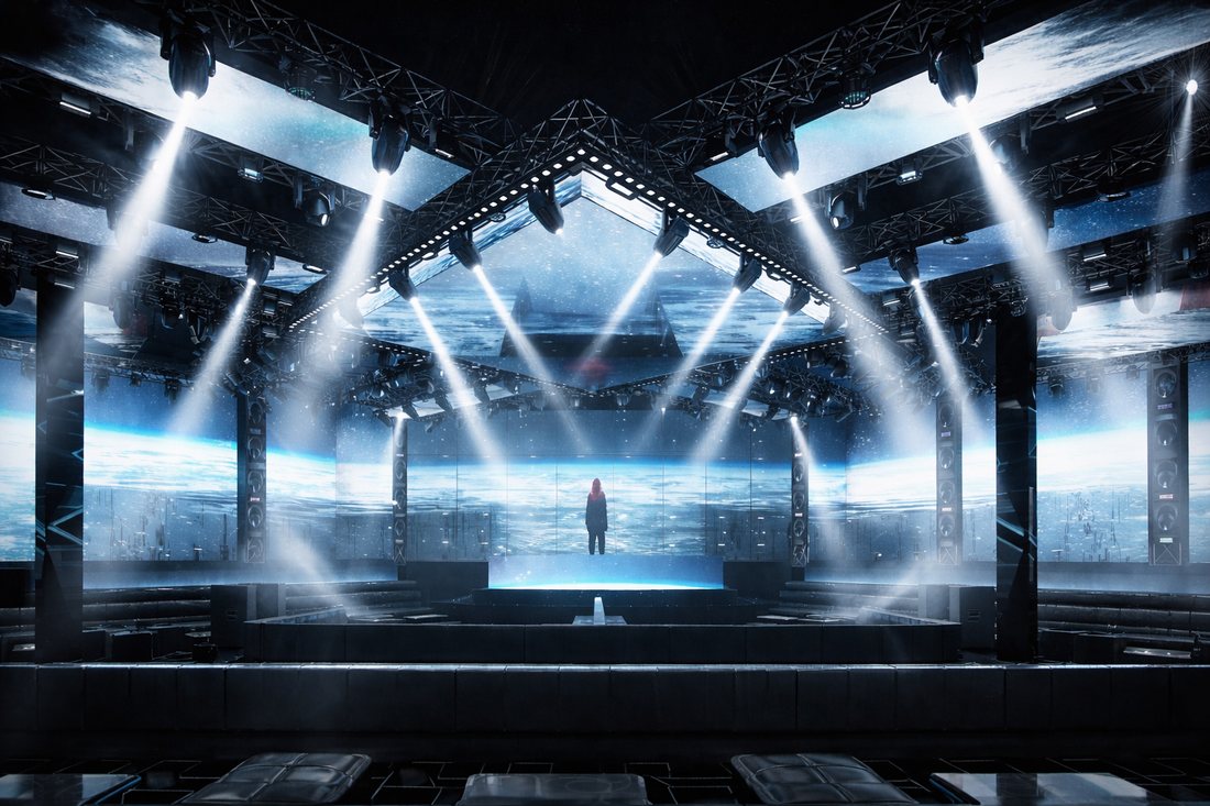 Thiết kế quán Bar EDM hiện đại với sân khấu trung tâm, nội thất bố cục mở, âm thanh EDM mạnh mẽ, ánh sáng LED sân khấu đồng bộ, tối ưu trải nghiệm và vận hành kinh doanh.