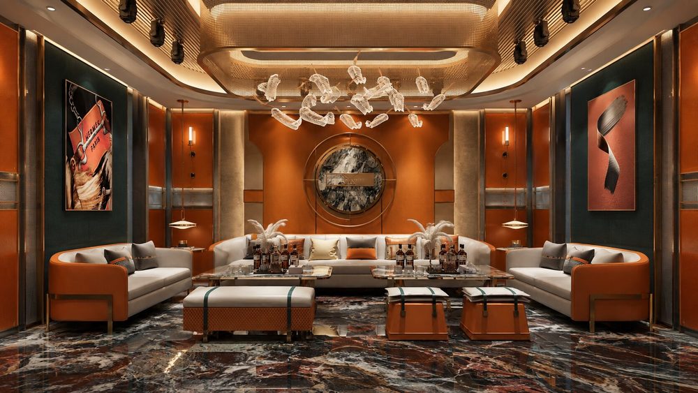 Thiết kế nội thất Karaoke VIP phong cách Futuristic mang đến trải nghiệm giải trí sang trọng.