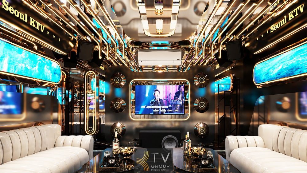 Nội thất phòng Karaoke VIP 7 Tây Ninh thiết kế sang trọng với gam màu trắng vàng, màn hình karaoke lớn và âm thanh chuyên nghiệp. Mẫu thiết kế phòng Karaoke VIP 7 tại Tây Ninh tối ưu không gian giải trí với trần LED, nội thất Luxury và hiệu ứng ánh sáng ấn tượng. Thiết kế thi công phòng Karaoke VIP 7 tại Tây Ninh sử dụng vật liệu cao cấp, phong cách hiện đại và hệ thống âm thanh ánh sáng đẳng cấp.