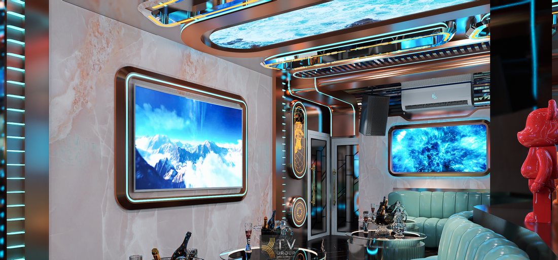Thiết kế thi công phòng karaoke VIP phong cách Ocean Galaxy Full LED tại TP.HCM, không gian đại dương – vũ trụ hiện đại, hiệu ứng LED 5D, âm thanh ánh sáng cao cấp, tối ưu trải nghiệm và hiệu quả kinh doanh KTV. 
