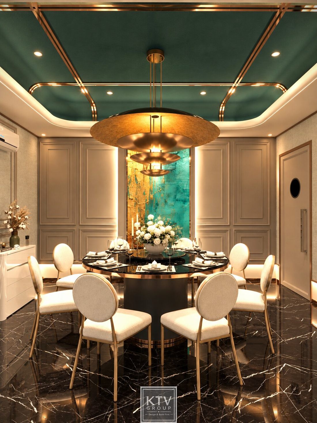 Thiết kế thi công nội thất phòng VIP nhà hàng cao cấp