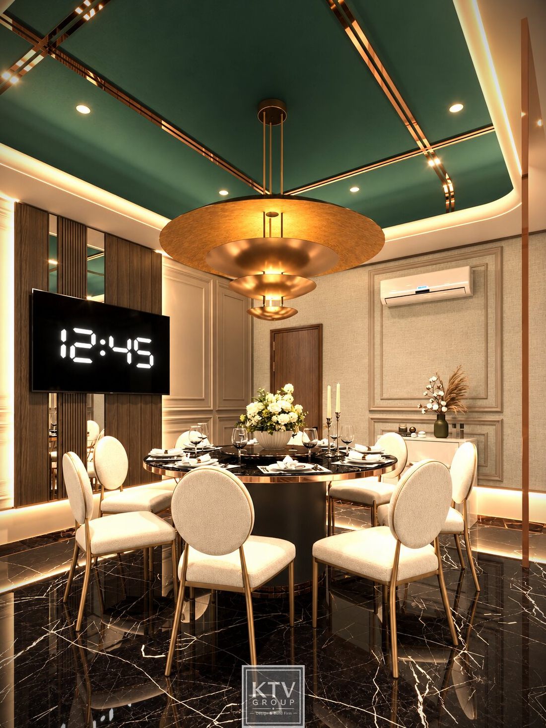 Thiết kế thi công phòng VIP nhà hàng phong cách Luxury