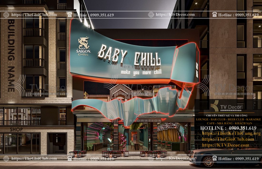Baby Chill mô hình Lounge và Food Music thiết kế thi công bời KTV DECOR 345