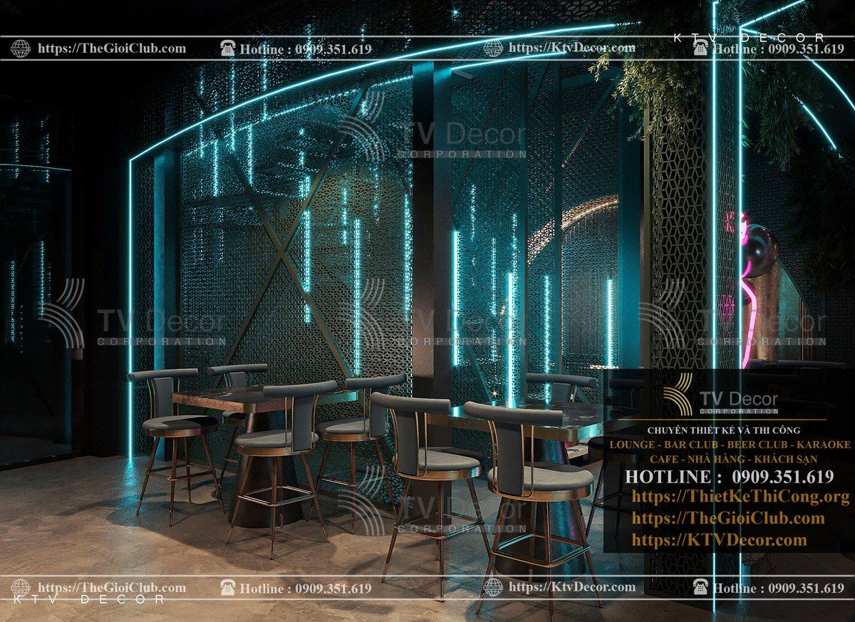 Thiết kế nội thất nhà hàng theo phong cách giải trí Lounge 6