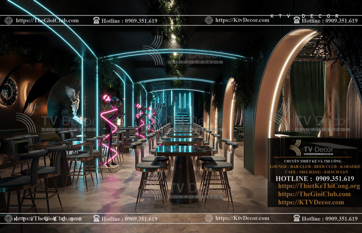 Thiết kế nội thất nhà hàng theo phong cách giải trí Lounge 18