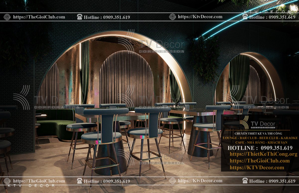 Thiết kế nội thất nhà hàng theo phong cách giải trí Lounge 7