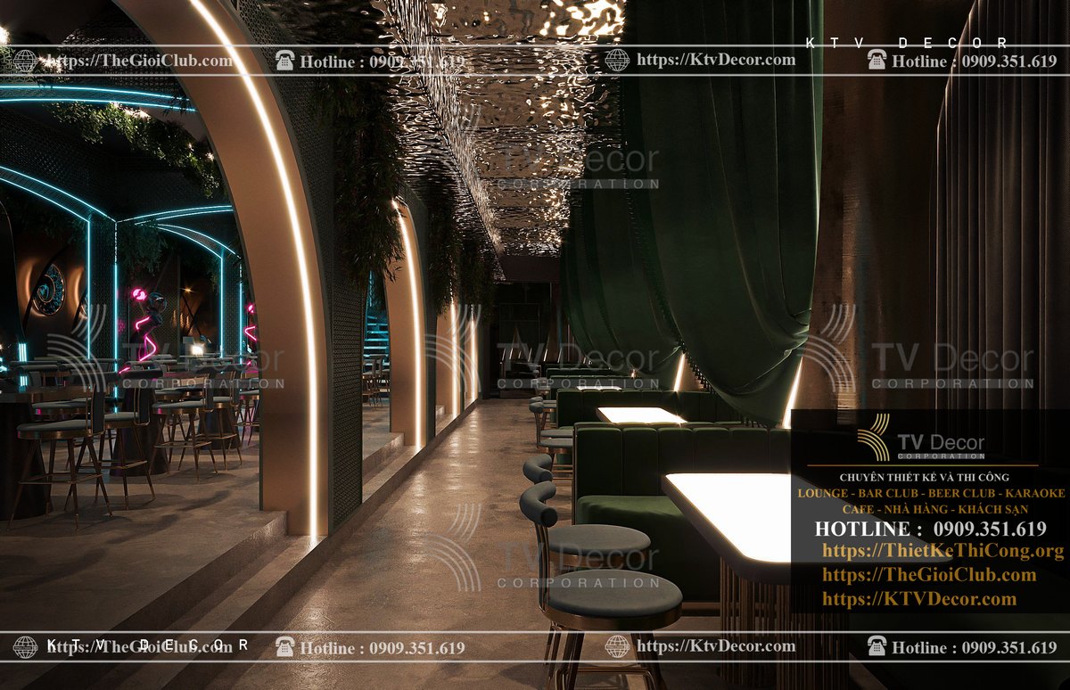 Thiết kế nội thất nhà hàng theo phong cách giải trí Lounge 22