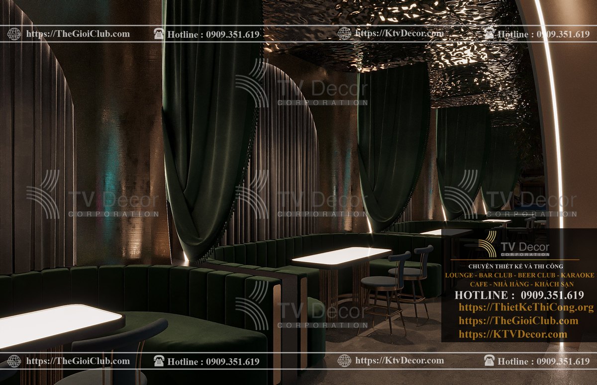 Thiết kế nội thất nhà hàng theo phong cách giải trí Lounge 24