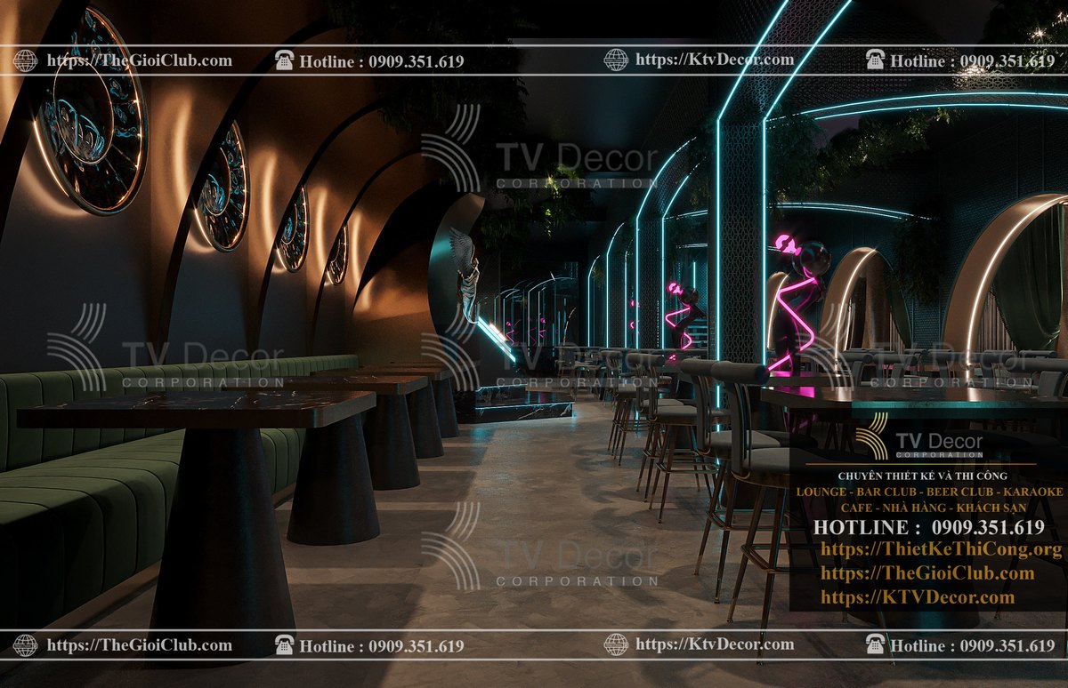 Thiết kế nội thất nhà hàng theo phong cách giải trí Lounge 11
