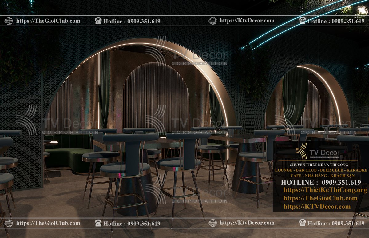 Thiết kế nội thất nhà hàng theo phong cách giải trí Lounge 12