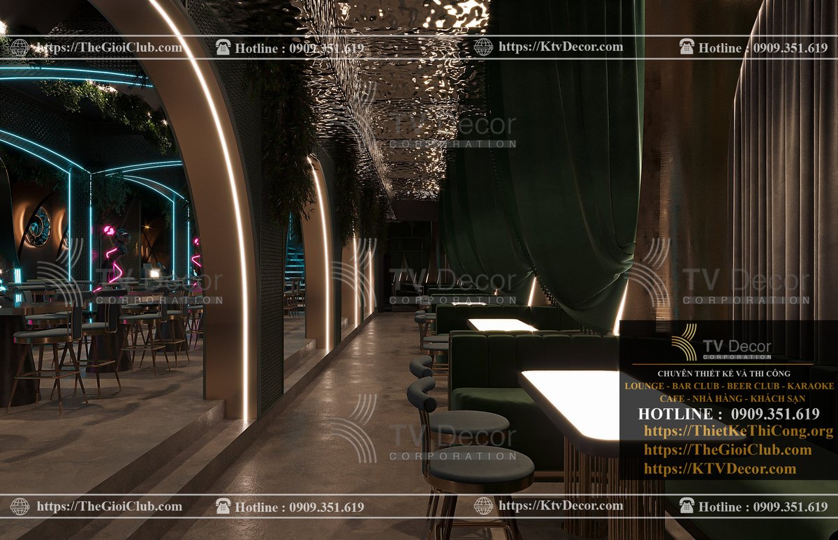 Thiết kế nội thất nhà hàng theo phong cách giải trí Lounge 14