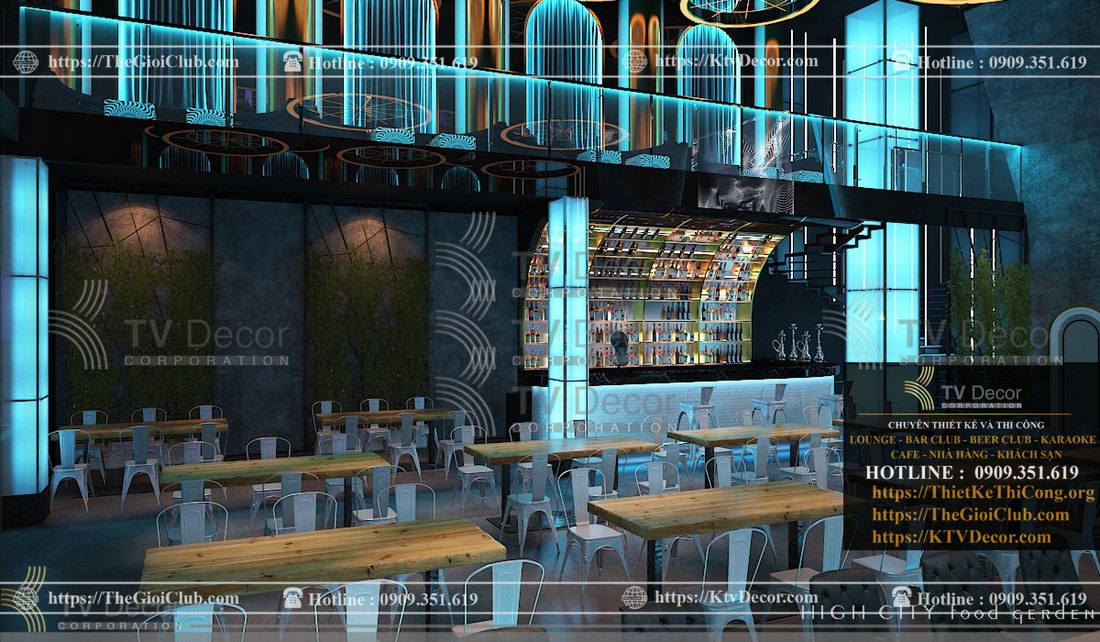 Thiết kế Lounge Bar theo phong cách BAR BEER FOOD GARDEN -  18