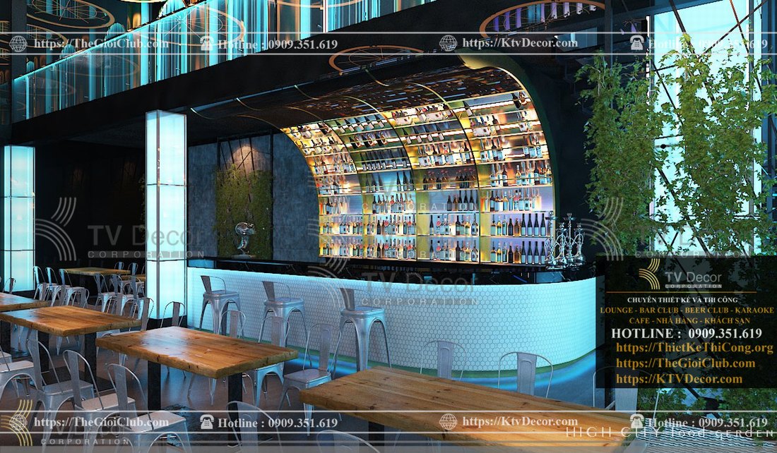 Thiết kế Lounge Bar theo phong cách BAR BEER FOOD GARDEN -  7