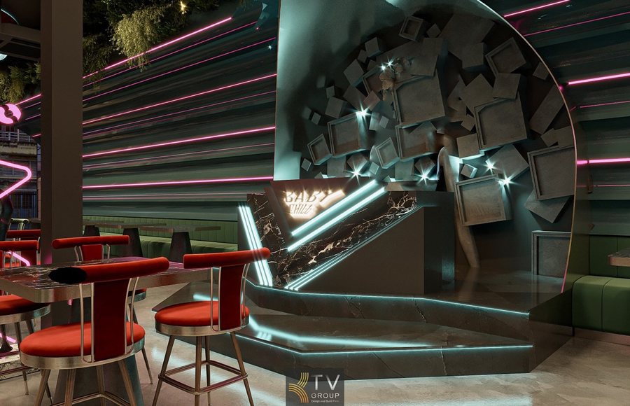 Thiết kế nội thất Beer Garden với line LED xuyên suốt, tối ưu hiệu ứng ánh sáng và trải nghiệm khách hàng trẻ 