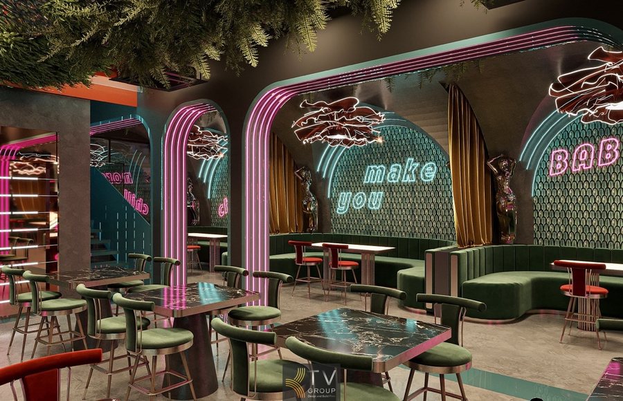 Thiết kế thi công Beer Garden trọn gói đáp ứng mô hình F&B 2025–2026 với tiêu chuẩn ánh sáng và công năng cao cấp 1