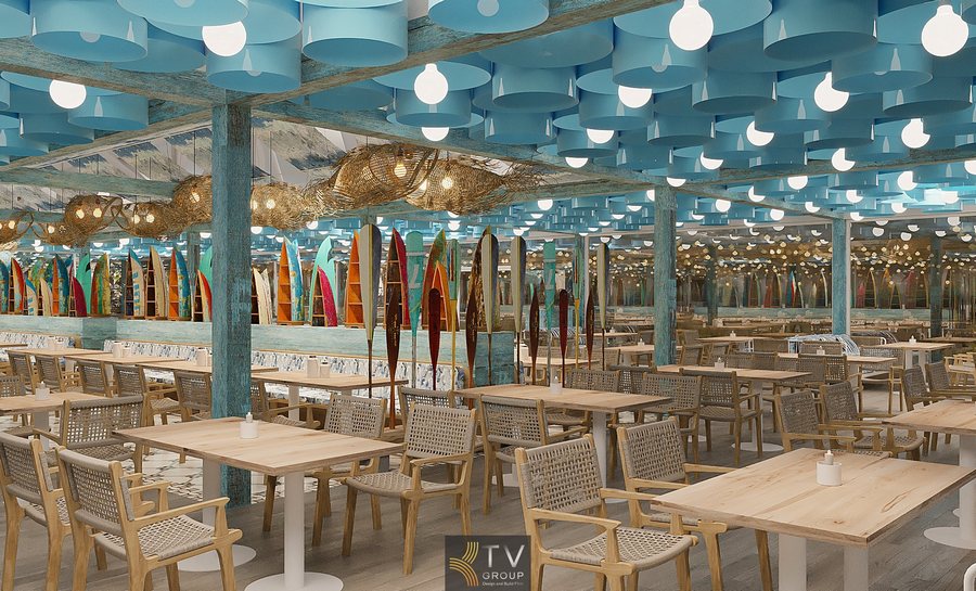“Thiết kế nhà hàng seafood cao cấp Phan Thiết với phong cách nhiệt đới hiện đại.” 44