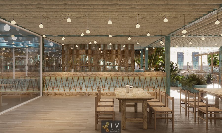 “Thiết kế nhà hàng seafood cao cấp Phan Thiết với phong cách nhiệt đới hiện đại.” 55