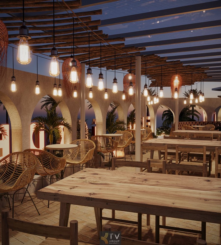 Tổng quan dự án Beer Garden. Sử dụng vật liệu tự nhiên, tạo không gian check-in lãng mạn. 