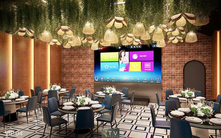 Thiết kế thi công phòng VIP nhà hàng phong cách Modern Green – Không gian ấn tượng, âm thanh – ánh sáng tối ưu, nâng tầm trải nghiệm thực khách