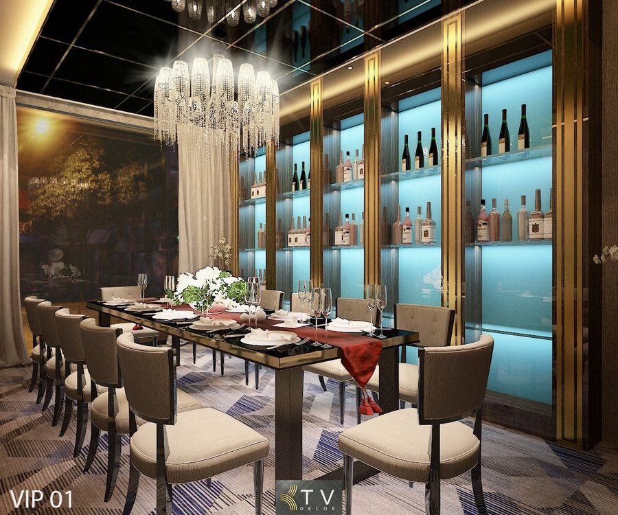 Thiết Kế Thi Công Nhà Hàng Phòng VIP – Tối Ưu Không Gian & Thẩm Mỹ Cao 