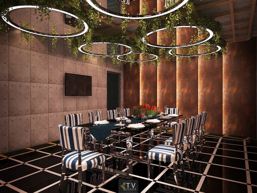 thiết kế thi công phòng vip nhà hàng modern luxury green ktv group