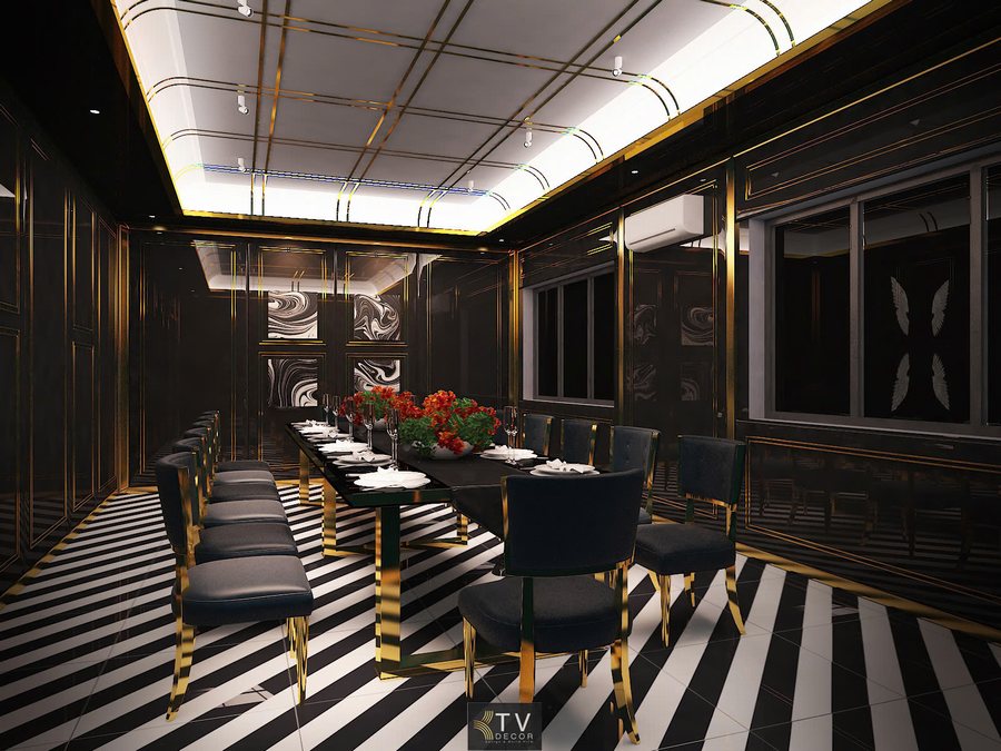 Thiết kế thi công nội thất phòng VIP nhà hàng cao cấp theo phong cách Luxury Modern, tối ưu trải nghiệm – nâng chuẩn dịch vụ và tăng hiệu quả kinh doanh. 