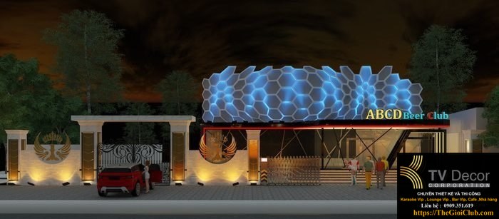 Thiết kế thi công bar club - Ảnh thiết kế 3D MoonStar Club 45