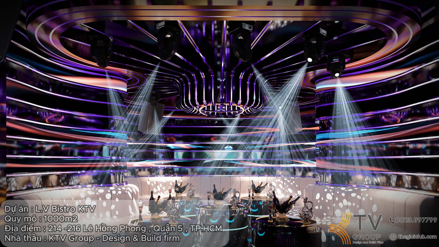 Dự Án Thiết Kế Thi Công Karaoke 5 Tầng 1000m2 tại TPHCM