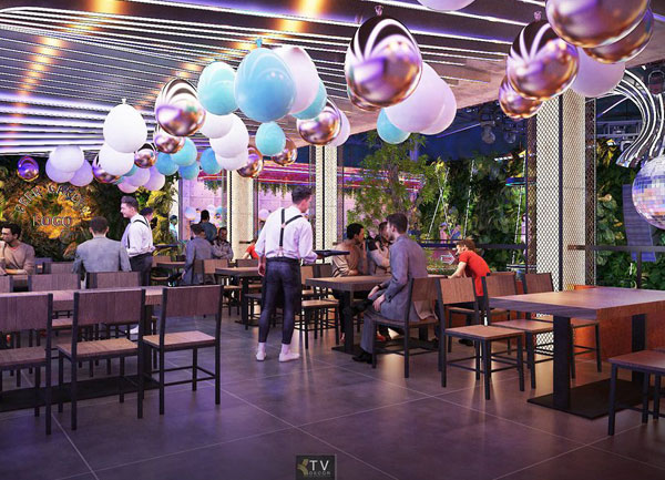 Tầng lửng mở tại Beer Garden Không gian trải nghiệm lý tưởng