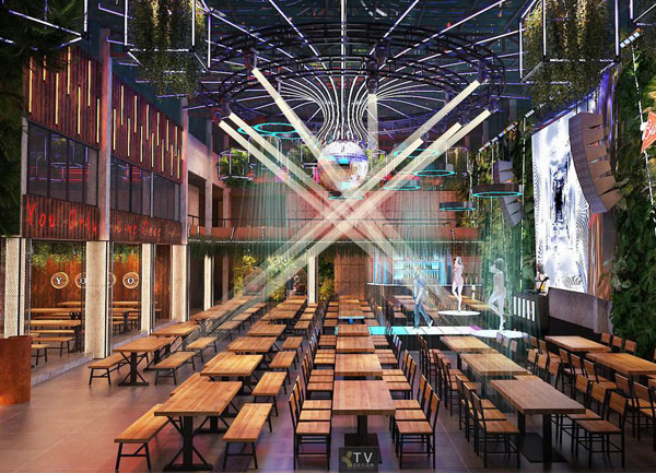 Không gian trung tâm sân khấu Beer Garden