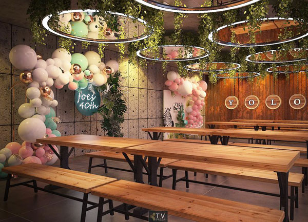 Không gian tổ chức tiệc riêng tại Beer Garden