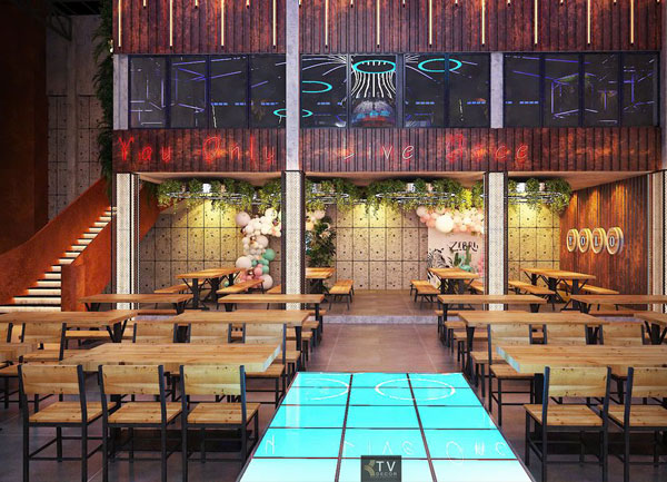 Thiết kế sân khấu trung tâm Beer Garden Không gian trình diễn