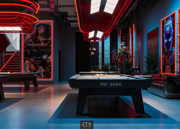 Thiết kế Club Billiard - BiDa phong cách Cyber Hero đậm chất tương lai