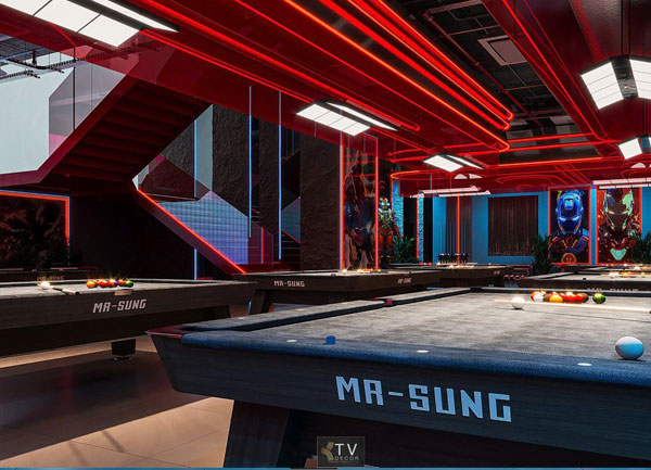 Thiết kế Club Billiard - BiDa hiện đại phong cách siêu anh hùng