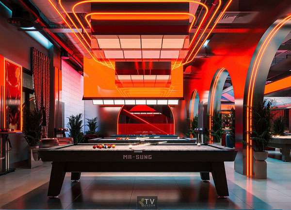 Thiết kế Club BiDa hiện đại phong cách Neon Light