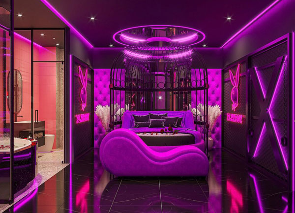 Thiết Kế Phòng Khách Sạn Tình Yêu Chủ Đề Playboy Gợi Cảm Bùng Cháy Đam Mê