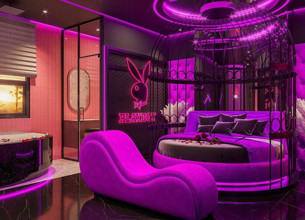 Thiết Kế Phòng Ngủ Love Hotel Mang Phong Cách Playboy – Gợi Cảm