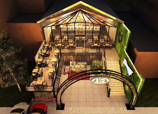 Thiết kế nhà hàng không gian mở 2 tầng hiện đại