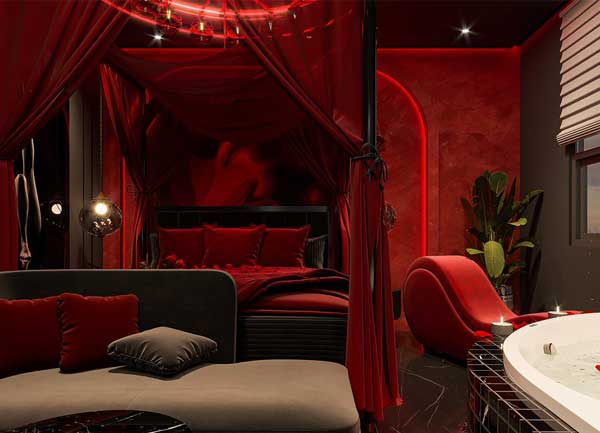 Thiết kế thi công phòng khách sạn Love Hotel phong cách quyến rũ