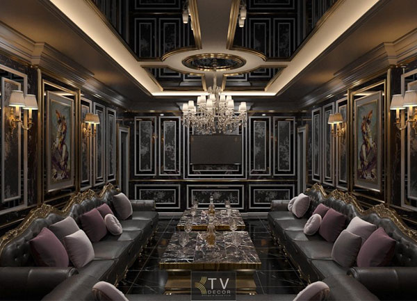 Thiết Kế – Thi Công Phòng Karaoke Tân Cổ Điển | KTV GROUP