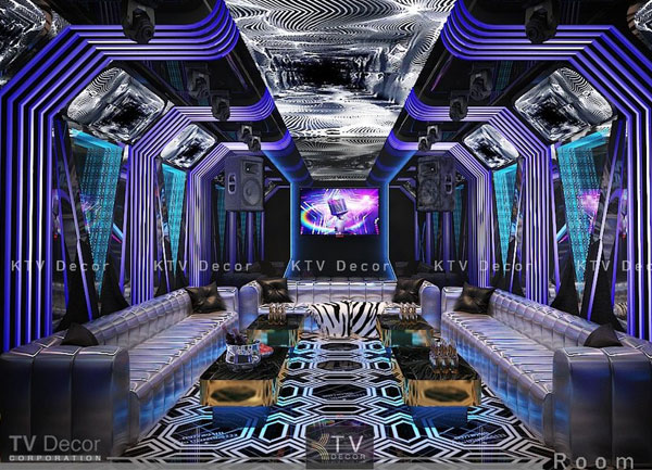 Thiết kế thi công KTV Room karaoke phong cách Led Hiện đại