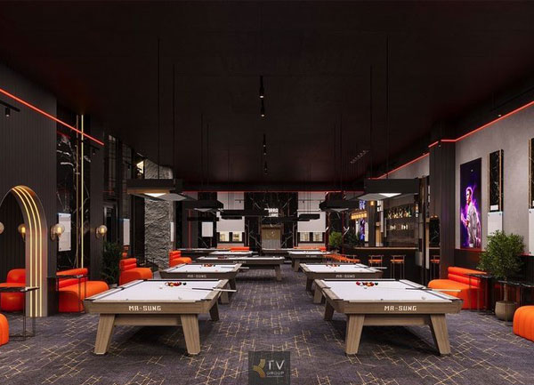 Bố trí và thiết kế thi công CLB Bida-Billiard Club 600 đến 700