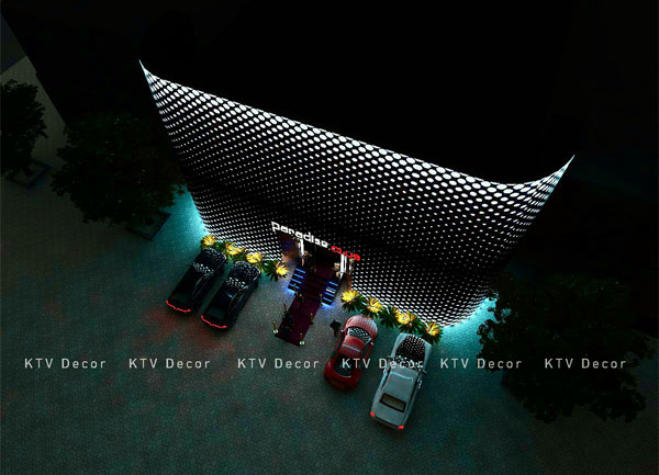 Mẫu thiết kế mặt tiền đẹp ấn tượng Karaoke KTV Bar Lounge