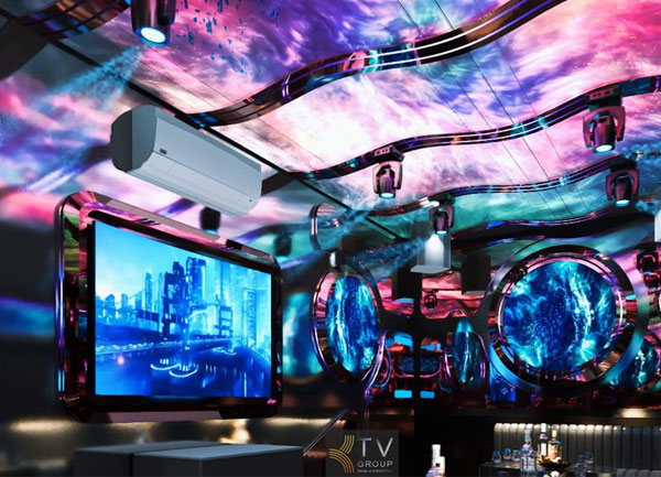 Thiết kế phòng karaoke hiện đại với hiệu ứng ánh sáng 3D