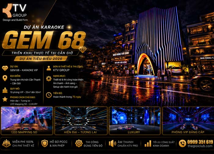 Báo giá thiết kế thi công Karaoke 10 phòng trọn gói mới 2026
