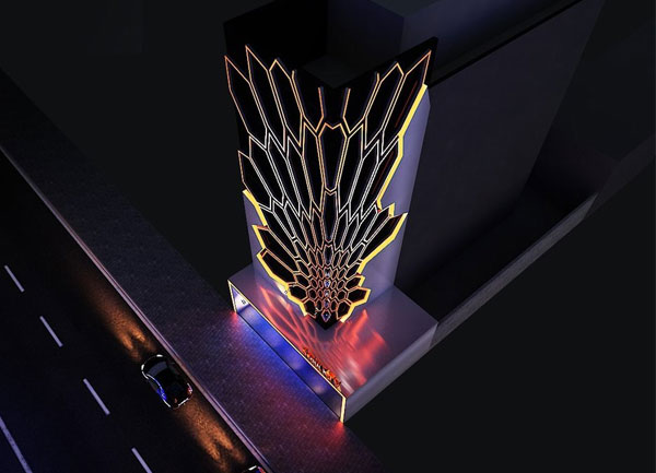 Thiết Kế Mặt Tiền Karaoke Phong Cách LED Cánh Thiên Thần Xu Hướng