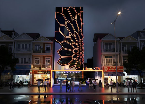 Thiết kế karaoke SEUK Concept Cánh Thiên Thần với ánh sáng