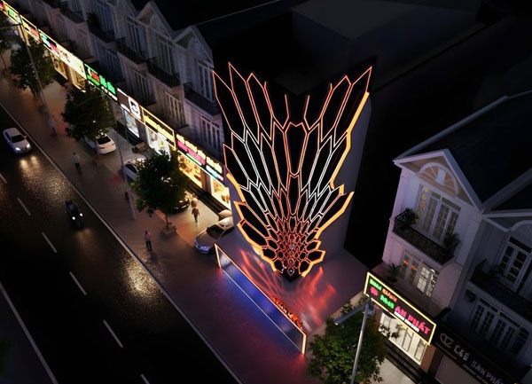 Thiết kế ngoại thất mặt tiền quảng cáo công trình Karaoke KTV Tây Ninh