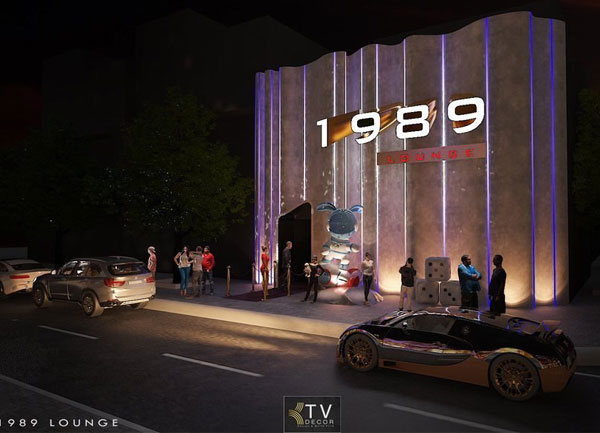 Thiết kế ngoại thất mặt tiền quảng cáo công trình Lounge Bar Club